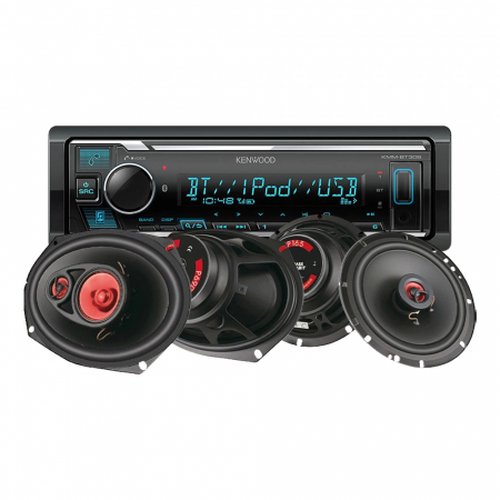 Kenwood KMM-BT309 & Bass Habit PLAY-Lautsprecher, Car-Audio-Paket in der Gruppe Bundles / Paket für das Auto / Autoradio-Sets bei BRL (SETKMMBT309BHPLAY)