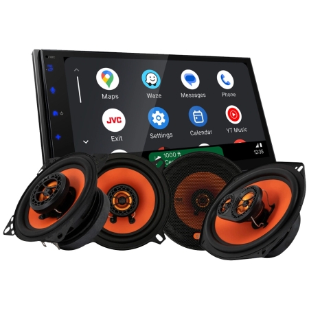 JVC KW-M695DBW Autoradio-Paket mit GAS MAD X1 Lautsprechern in der Gruppe Bundles / Paket für das Auto / Autoradio-Sets bei BRL (SETKWM695DBWX1)