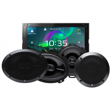 JVC KW-M875DBW & & Rockford Fosgate PUNCH-Lautsprecher, Car-Audio-Paket in der Gruppe Bundles / Paket für das Auto / Autoradio-Sets bei BRL (SETKWM875DBWPKT2)