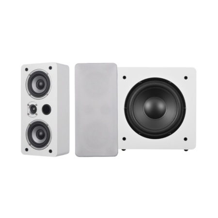 Dynavoice Magic LCR-4 mit Challenger Sub 8 2.1 Lautsprecherpaket, weiß in der Gruppe Bundles / Heimpakete / Heim-Lautsprecherpakete bei BRL (SETLCR4PKT6)