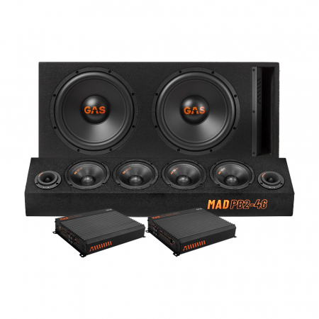 GAS MAD B2-212V Bass-Set & GAS MAD PB2-46 Lautsprecherbrett mit Endstufe in der Gruppe Bundles / Paket für das Auto / Raggar-Paket bei BRL (SETMADB2212VPKT2)