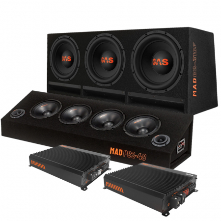 GAS MAD B2-310V mit PB2-48, Raggare-Paket mit Endstufe in der Gruppe Bundles / Paket für das Auto / Raggar-Paket bei BRL (SETMADB2310VPKT2)