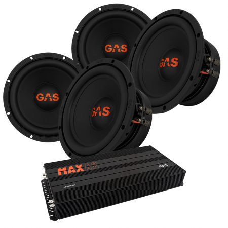 4er-Pack GAS MAD S2-8D2 & MAX A2-1500.1D, Basspaket in der Gruppe Bundles / Paket für das Auto / Basspakete bei BRL (SETMADS28D2PKT4)