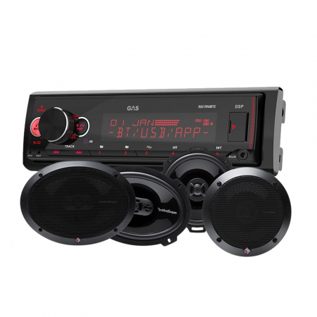 GAS MAX M140-BTX & Rockford Fosgate PUNCH-Lautsprecher, Car-Audio-Paket in der Gruppe Bundles / Paket für das Auto / Autoradio-Sets bei BRL (SETMAXM140PUNCH)