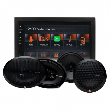 GAS MAX MV240-BT & Rockford Fosgate Prime-Lautsprecher, Car-Audio-Paket in der Gruppe Bundles / Paket für das Auto / Autoradio-Sets bei BRL (SETMAXMV240BTPRIME)