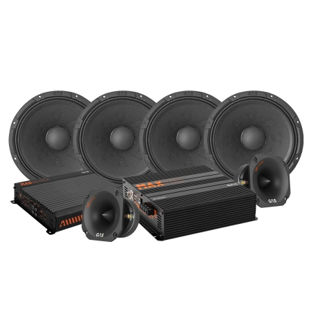 4er-Pack GAS MAX PM2-84 mit PT2-384 und Verstärker, SPL-Paket in der Gruppe Bundles / Paket für das Auto / SPL-Lautsprecherpakete bei BRL (SETMAXPM284PKT3)