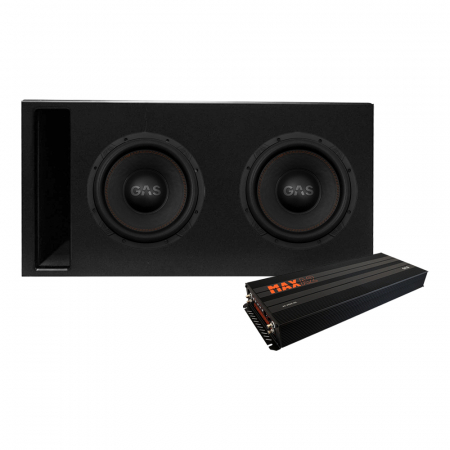 GAS MAX S1-12D1 2x12 Zoll in Competition-Bassreflexgehäuse & MAX A2-2500.1DL, Basspaket in der Gruppe Bundles / Paket für das Auto / Basspakete bei BRL (SETMAXS112D1PKT5)