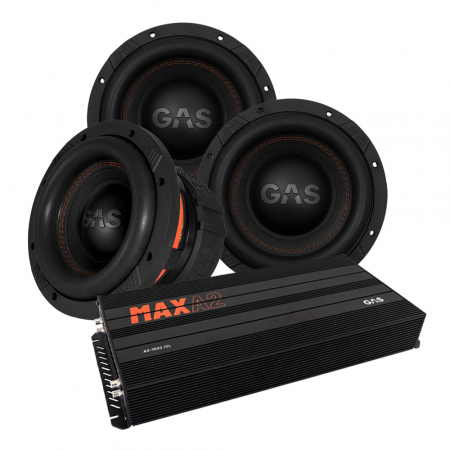 3er-Set GAS MAX S1-8D1 & MAX A2-1500.1D, Basspaket für US-Cars in der Gruppe Bundles / Paket für das Auto / Basspakete bei BRL (SETMAXS18D1PKT3)