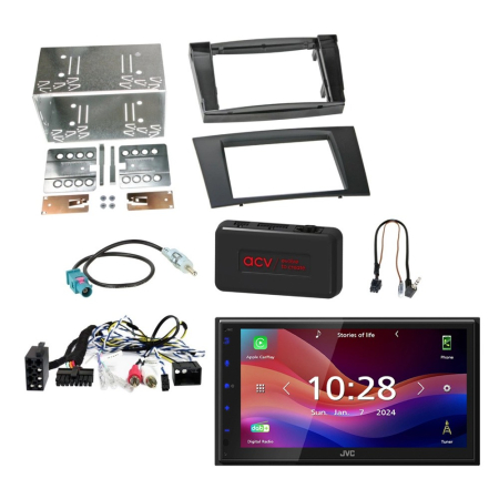 JVC KW-M695DBW Autoradio-Set für Mercedes CLS/E-Klasse 2002-2008 in der Gruppe Car-HiFi / Was passt in mein Auto / Mercedes / E-Klasse / E-Klasse 2002-2009 W211 bei BRL (SETMERCEDESPKT8)