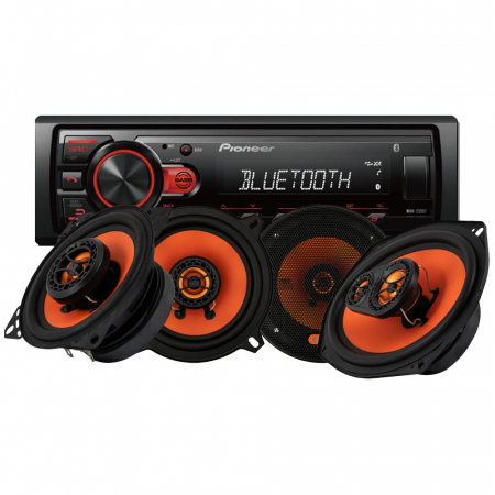 Pioneer MVH-230BT & GAS MAD X1-Lautsprecher, Autoradio-Set in der Gruppe Bundles / Paket für das Auto / Autoradio-Sets bei BRL (SETMVH230BTX1)