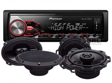 Pioneer MVH-280FD & Rockford Fosgate Punch-Lautsprecher in der Gruppe Bundles / Paket für das Auto / Autoradio-Sets bei BRL (SETMVH280FDPUNCH)