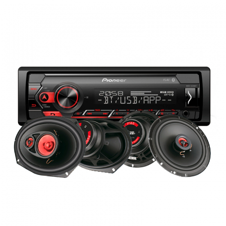 Pioneer MVH-S320BT & Bass Habit Play-Lautsprecher in der Gruppe Bundles / Paket für das Auto / Autoradio-Sets bei BRL (SETMVHS320BHPLAY)