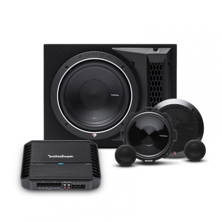 Rockford Fosgate P400X4 mit 1x12 Bassgehäuse + Punch-Kit in der Gruppe Bundles / Paket für das Auto / Komplettpakete bei BRL (SETP400X4PKT1)