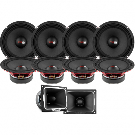 8er-Pack DS18 PRO-X8.4M mit PRO-TWX5, großes SPL-Paket in der Gruppe Bundles / Paket für das Auto / SPL-Lautsprecherpakete bei BRL (SETPROX84MPKT2)