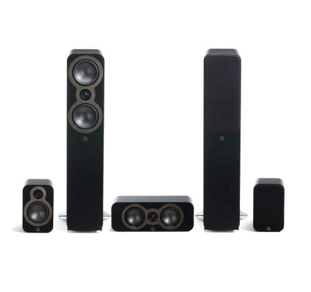 Q Acoustics 3050c 5.0-Lautsprecherpaket mit Center und Surround, schwarz in der Gruppe Bundles / Heimpakete / Heim-Lautsprecherpakete bei BRL (SETQ3050CPKT1)