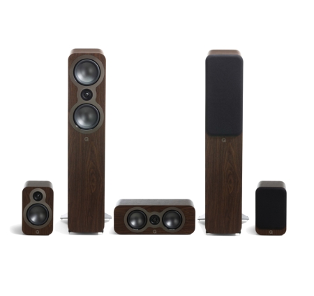Q Acoustics 3050c 5.0-Lautsprecherpaket mit Center und Surround, Walnuss in der Gruppe Bundles / Heimpakete / Heim-Lautsprecherpakete bei BRL (SETQ3050CPKT3)