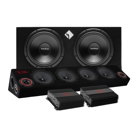 Rockford Fosgate R2-2X12 Raggar-Paket mit Bass Habit SPL64 in der Gruppe Bundles / Paket für das Auto / Raggar-Paket bei BRL (SETR22X12PKT10)