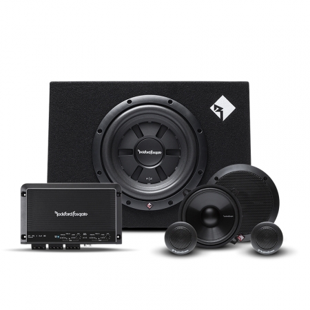 Rockford Fosgate R250X4 mit R2S-1X10 Subwoofergehäuse und Prime-Kitsystem in der Gruppe Bundles / Paket für das Auto / Komplettpakete bei BRL (SETR2S1X10PKT1)