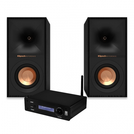 System One A50BT und Klipsch R-40M Stereo-Paket, schwarz in der Gruppe Bundles / Heimpakete / Stereo-Sets bei BRL (SETR40MPKT1)