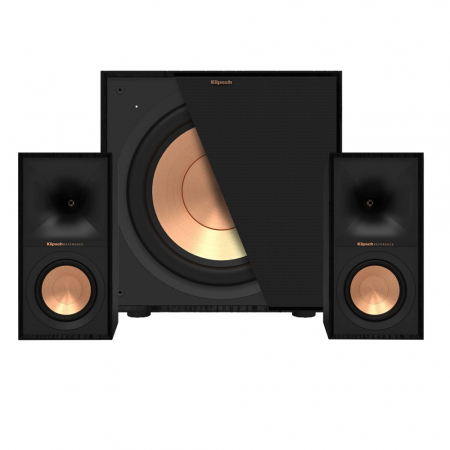 Klipsch R-40M und Klipsch R-101SW 2.1-Lautsprecherpaket, schwarz in der Gruppe Bundles / Heimpakete / Heim-Lautsprecherpakete bei BRL (SETR40MPKT3)