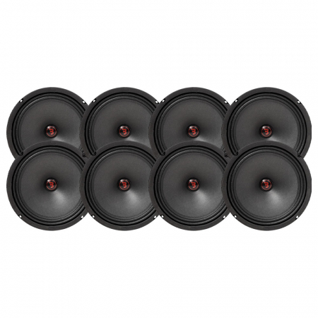 8er-Pack Bass Habit Rebel SR200M, 8-Zoll-Mitteltöner in der Gruppe Bundles / Paket für das Auto / SPL-Lautsprecherpakete bei BRL (SETSR200MX4)