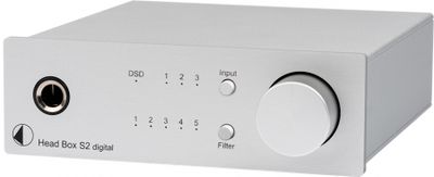 Pro-Ject Head Box S2 Digital, silberner Kopfhörerverstärker mit optischem Eingang