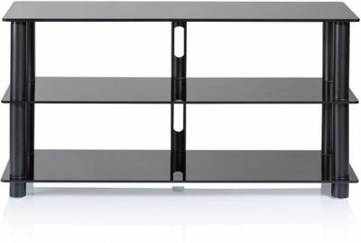 Norstone Epur 3, stilvolles Media-Rack mit schwarzen Böden