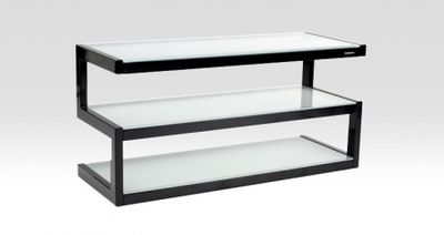 Norstone Esse, Media-Rack in Klavierlackschwarz mit satiniertem Glas