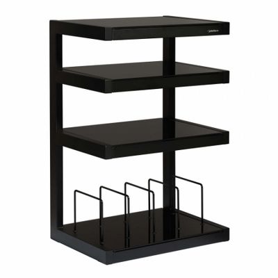 Norstone Esse Hifi Vinyl, mattschwarz mit Walnussböden und Vinylfach