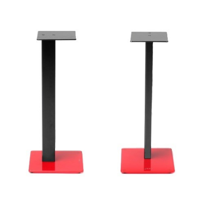 Norstone Esse Stand Lautsprecherständer, 61 cm hoch, mattschwarz mit rotem Fuß