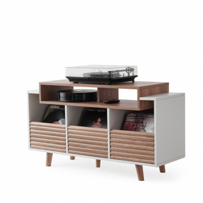 NorStone Oslo Vinyl 1200 Medienbank weiß/Eiche