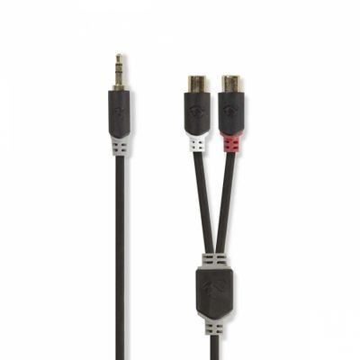 Nedis Stereo-Kabel, 1x 3,5-mm-Stecker auf 2x RCA-Buchse, 0,2 m