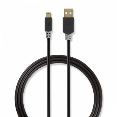 Nedis USB 2.0 USB-A-Stecker auf Mini-USB 5-Pin-Stecker, 2 m