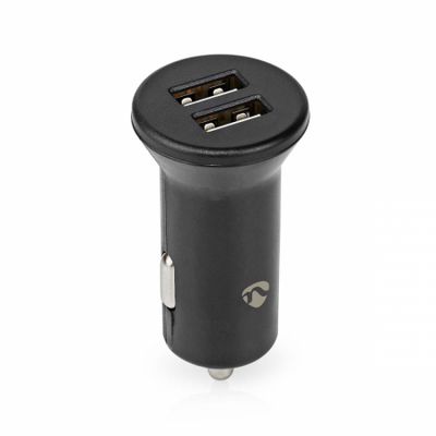 Nedis Kfz-Ladegerät, 2.4A, 2x USB-A-Ausgänge, schwarz