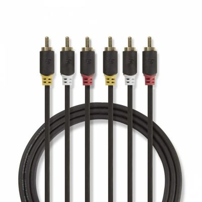 Nedis Videokabel, 3x RCA-Stecker auf 3x RCA-Stecker, 2m