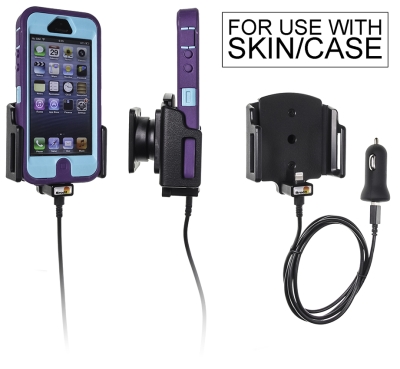 Brodit Aktivhalterung mit USB-Kabel und Zigarettenanzünder-Adapter, Apple iPhone 5/5C/5S/SE