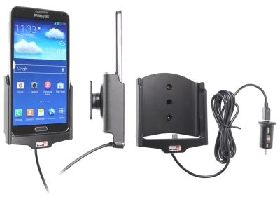Brodit Aktivhalterung mit USB-Kabel und Zigarettenanzünder-Adapter, Samsung Galaxy Note 3 SM-N9005