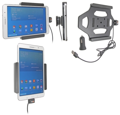 Brodit Aktivhalterung mit USB-Kabel und Zigarettenanzünder-Adapter, Samsung Galaxy Tab PRO 8.4 SM-T320/SM-T325