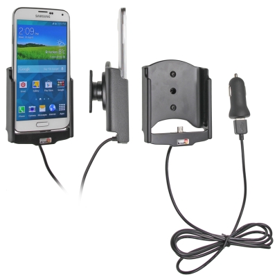 Brodit Aktivhalterung mit USB-Kabel und Zigarettenanzünder-Adapter, Samsung Galaxy S5