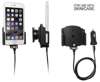 Brodit Aktivhalterung mit USB-Kabel und Zigarettenanzünder-Adapter, Apple iPhone 6/6S/7/8/SE 2nd Gen 2020/X/Xs