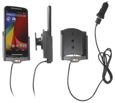 Brodit Aktivhalterung mit USB-Kabel und Zigarettenanzünder-Adapter, Motorola Moto G (2nd Gen)