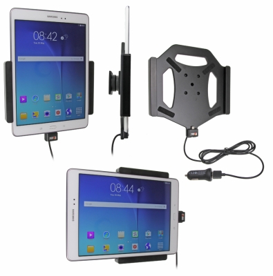 Brodit Aktivhalterung mit USB-Kabel und Zigarettenanzünder-Adapter, Samsung Galaxy Tab A 9.7