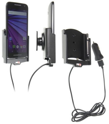 Brodit Aktivhalterung mit USB-Kabel und Zigarettenanzünder-Adapter, Motorola Moto G (3rd Gen)