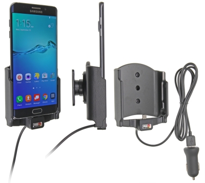 Brodit Aktivhalterung mit USB-Kabel und Zigarettenanzünder-Adapter, Samsung Galaxy S6 edge+