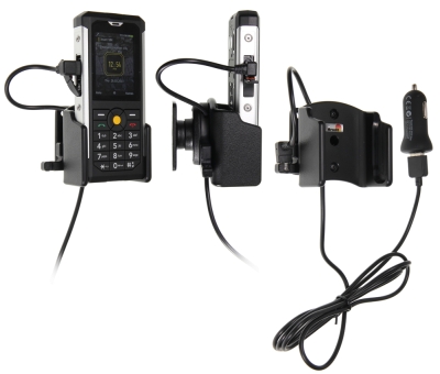 Brodit Aktivhalterung mit USB-Kabel und Zigarettenanzünder-Adapter, CAT B100