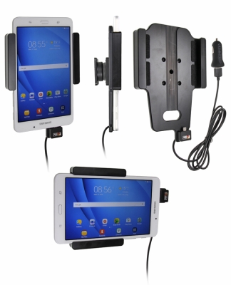 Brodit Aktivhalter mit USB-Kabel und Zigarettenanzünderadapter, Samsung Galaxy Tab A 7.0 (2016) SM-T280/SM-T285