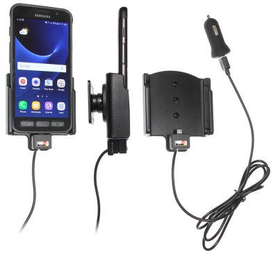 Brodit Aktivhalter mit USB-Kabel und Zigarettenanzünderadapter, Samsung Galaxy S7 Active