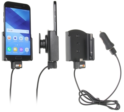 Brodit Aktivhalter mit USB-Kabel und Zigarettenanzünderadapter, Samsung Galaxy A5 (2017)