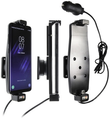 Brodit Aktivhalter mit USB-Kabel und Zigarettenanzünderadapter, Samsung Galaxy S10/S8/S9