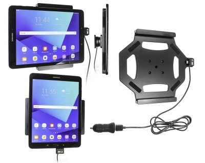 Brodit Aktivhalter mit USB-Kabel und Zigarettenanzünderadapter, Samsung Galaxy Tab S3 9.7 SM-T820/SM-T825